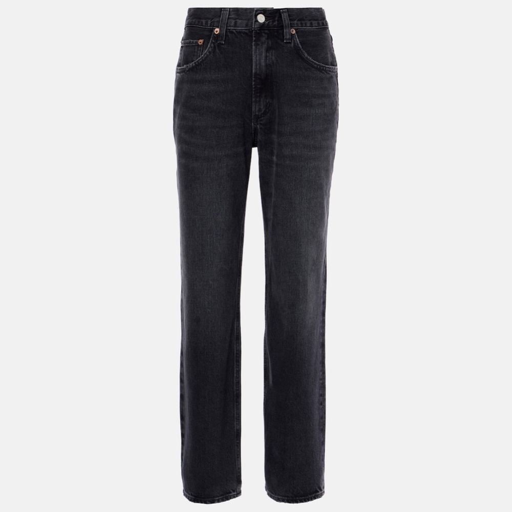 AGOLDE Riley Long Straight Leg Jeans – Black Wash | Size 32